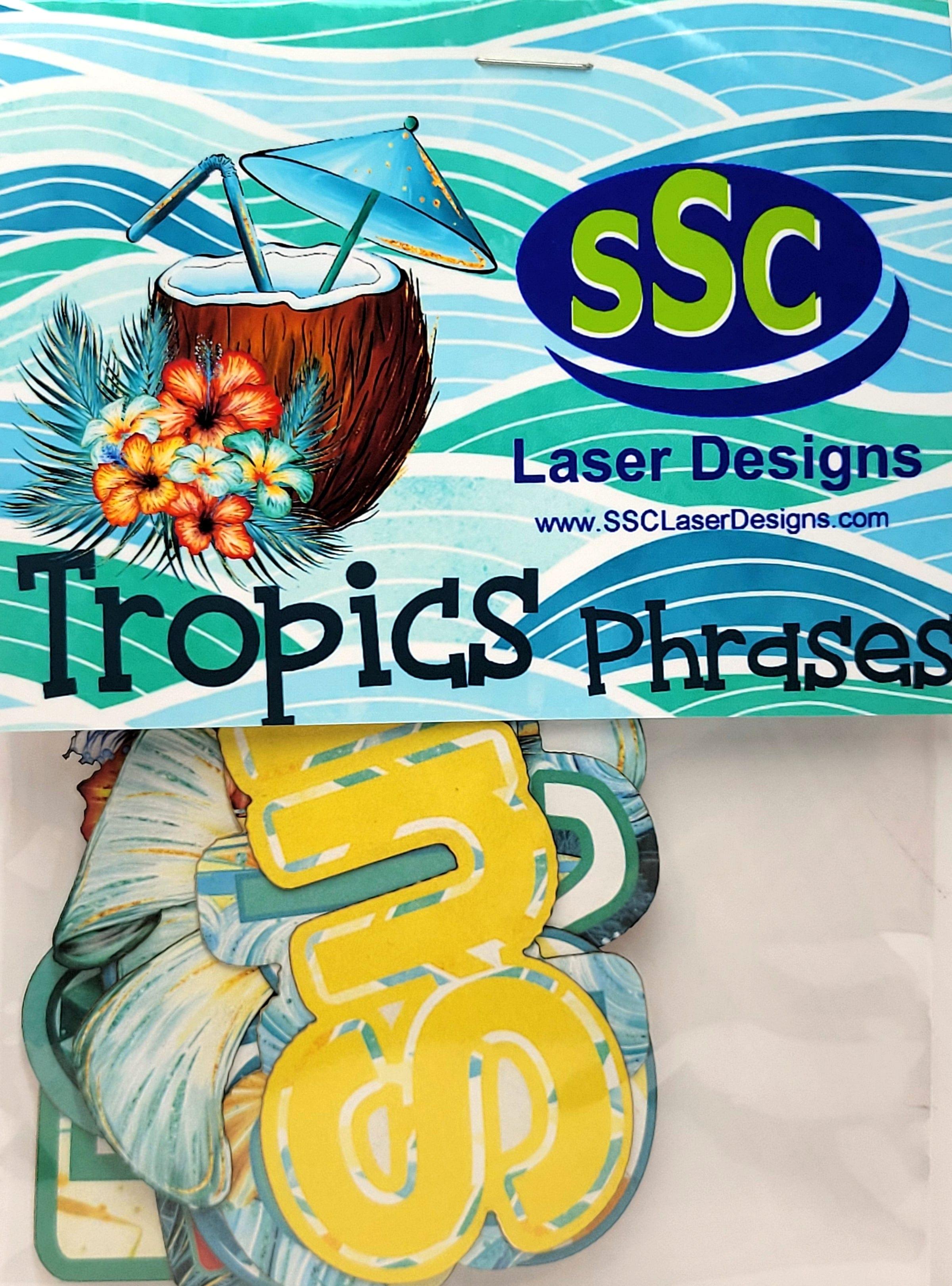  Tropics Collection Laser Cut Word Embellishments by SSC Designs
