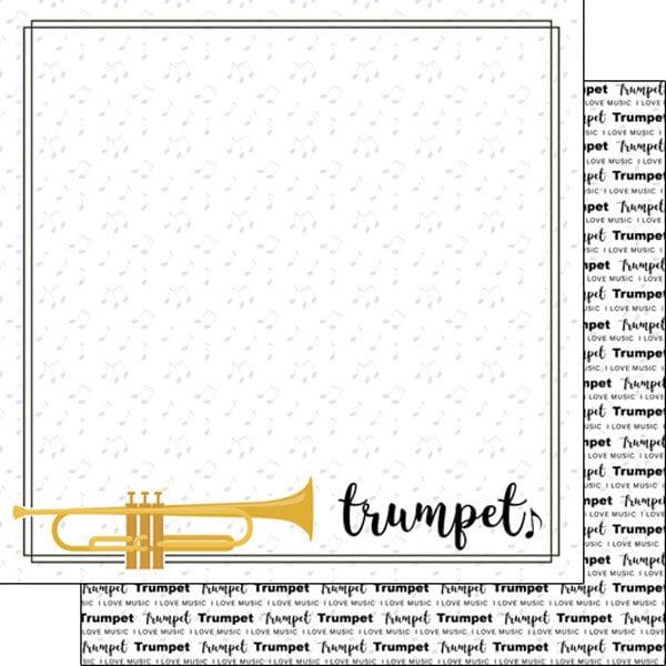 Musical Note Collection Trumpet 12 x 12 Double-Sided Scrapbook Paper By Scrapbook Customs - Scrapbook Supply Companies