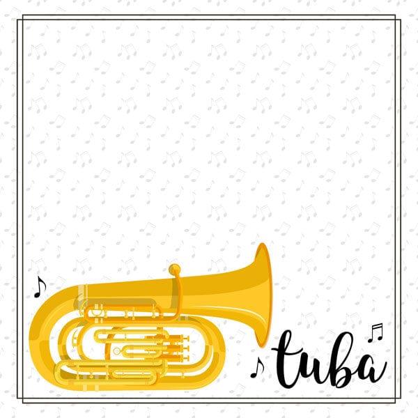 Musical Note Collection Tuba 12 x 12 Double-Sided Scrapbook Paper By Scrapbook Customs - Scrapbook Supply Companies