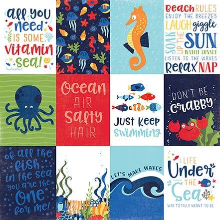 Under The Sea Collection 3 x 4 Journaling Cards 12 x 12 Double-Sided Scrapbook Paper by Echo Park Paper - Scrapbook Supply Companies
