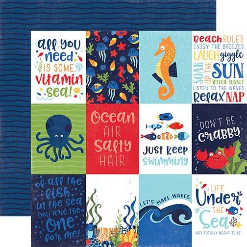 Under The Sea Collection 3 x 4 Journaling Cards 12 x 12 Double-Sided Scrapbook Paper by Echo Park Paper - Scrapbook Supply Companies