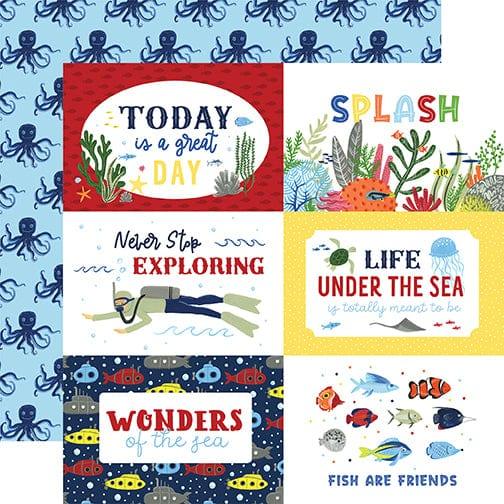 Under Sea Adventures Collection 6 x 4 Journaling Cards 12 x 12 Double-Sided Scrapbook Paper by Echo Park Paper - Scrapbook Supply Companies