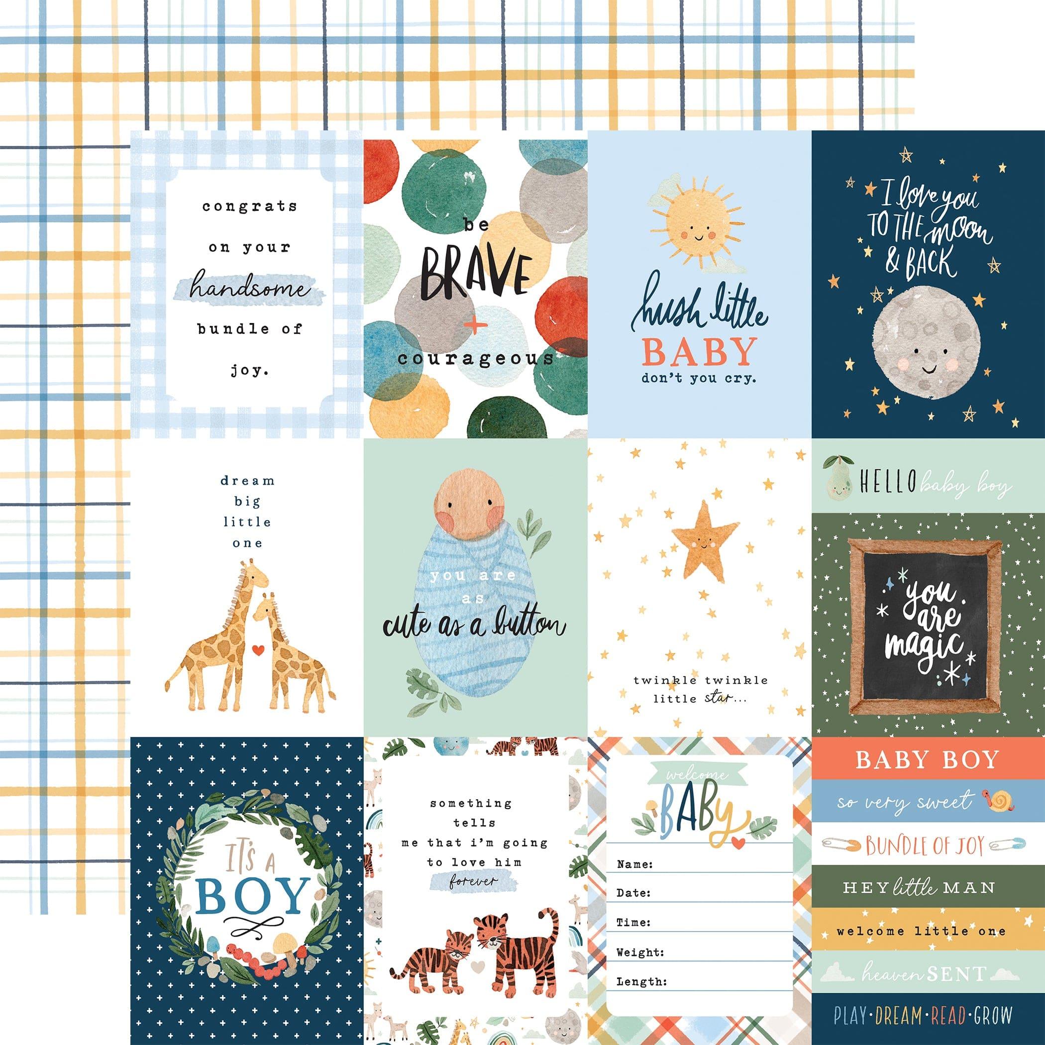 4x4 Journaling Cards Paper - Echo Park - Welcome Baby Boy