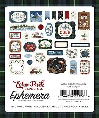 Warm & Cozy Collection 5 x 5 Ephemera Die Cuts by Echo Park Paper - Scrapbook Supply Companies