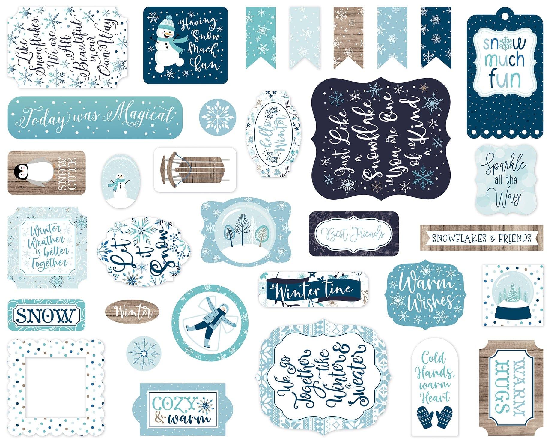 Winter Magic Collection 5 x 5 Ephemera Die Cut Scrapbook Embellishments by Echo Park Paper - Scrapbook Supply Companies