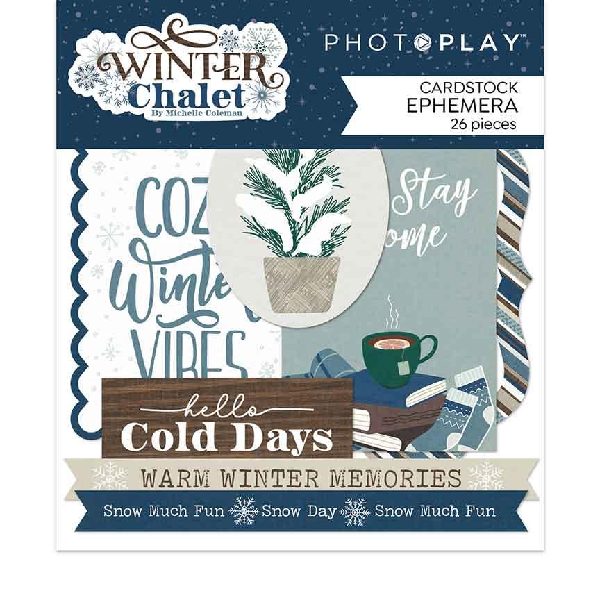 Winter Chalet Collection 5 x 5 Die Cut Scrapbook Embellishments by Photo Play Paper