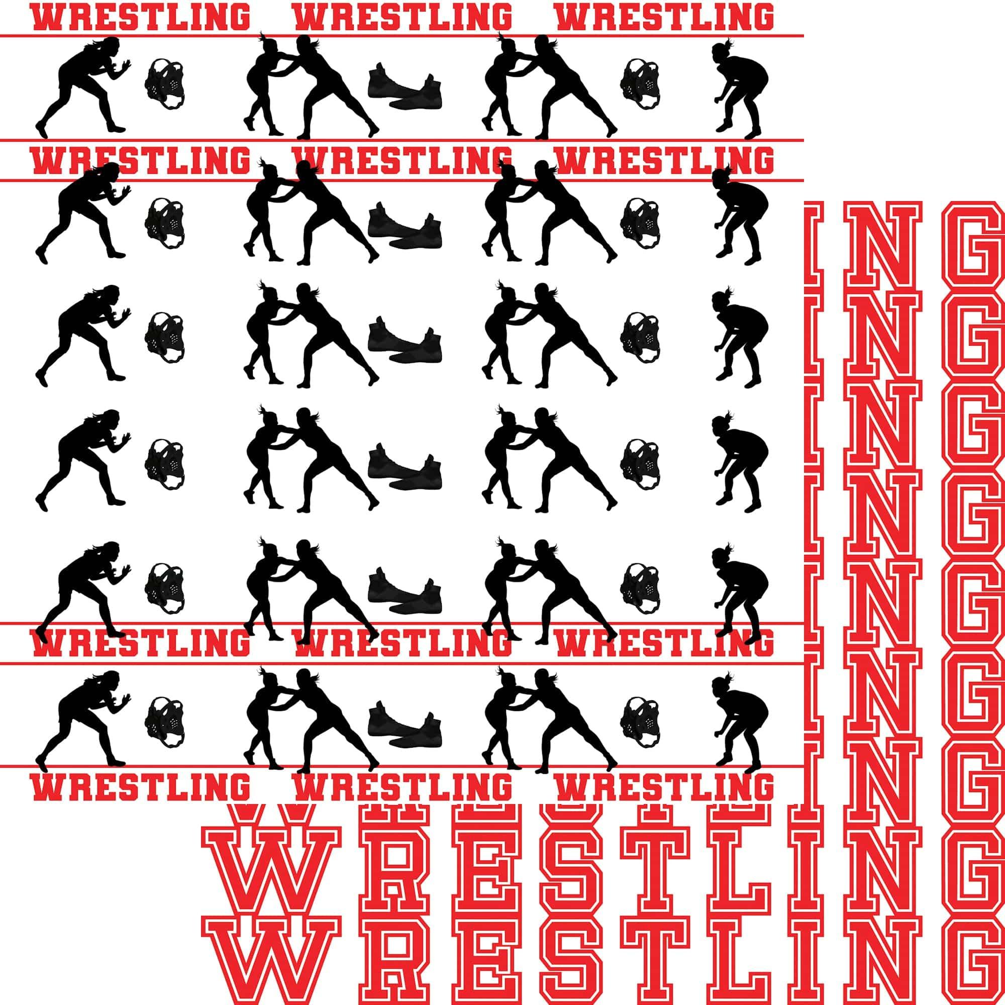 Female Wrestling Collection Wrestling Takedown 12 x 12 Double-Sided Scrapbook Paper by SSC Designs - Scrapbook Supply Companies