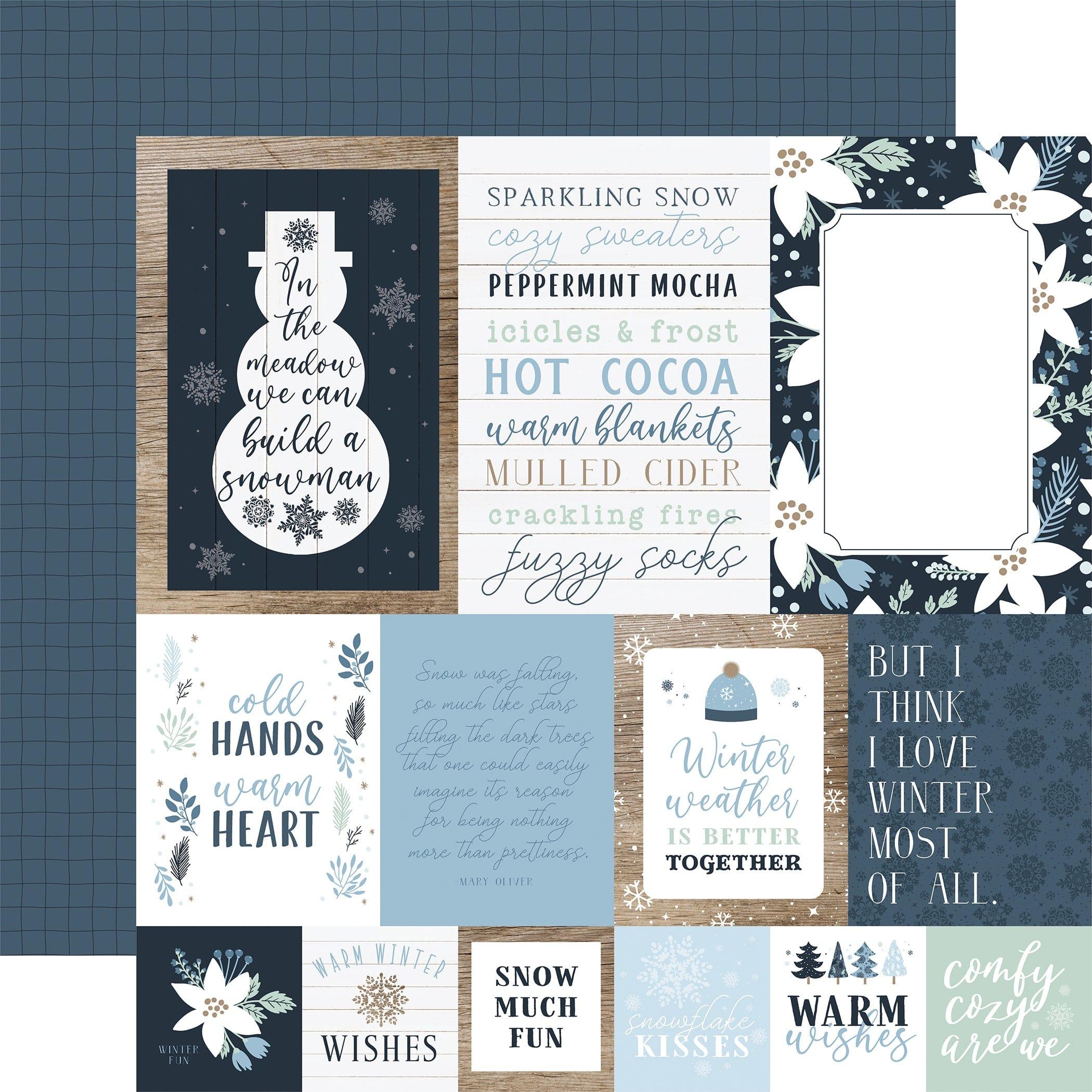 Winter Collection Multi Journaling Cards 12 x 12 Double-Sided Scrapbook Paper by Echo Park Paper - Scrapbook Supply Companies