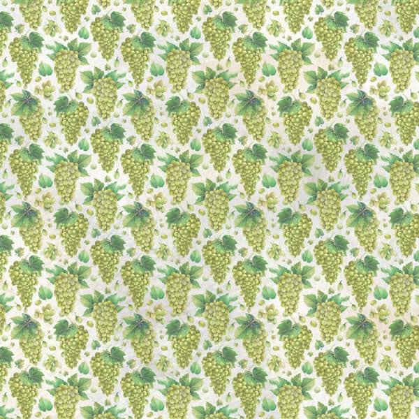 Grapes Collection White Wine 12 x 12 Double-Sided Scrapbook Paper by Scrapbook Customs - Scrapbook Supply Companies