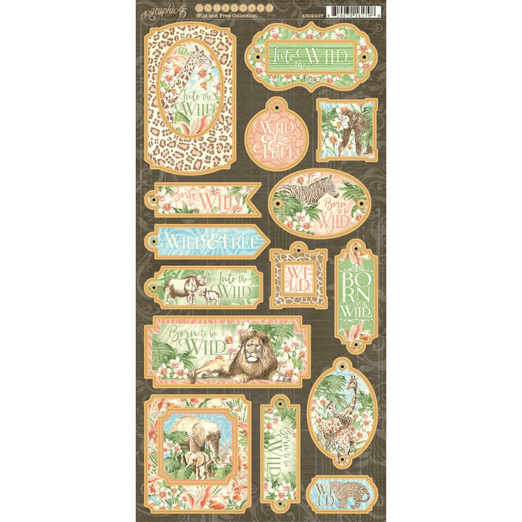 Wild & Free Collection 6 x 12 Chipboard Die Cuts by by Graphic 45 - Scrapbook Supply Companies