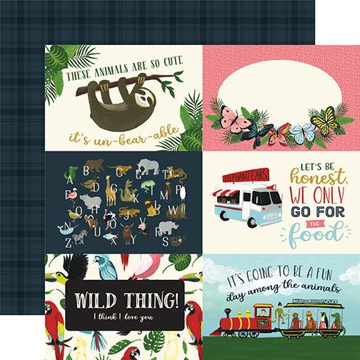 Animal Safari Collection 4 x 6 Journaling Cards 12 x 12 Double-Sided Scrapbook Paper by Echo Park Paper - Scrapbook Supply Companies
