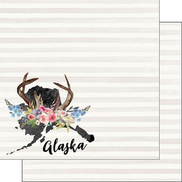 Watercolor Collection Alaska 12 x 12 Double-Sided Scrapbook Paper by Scrapbook Customs - Scrapbook Supply Companies