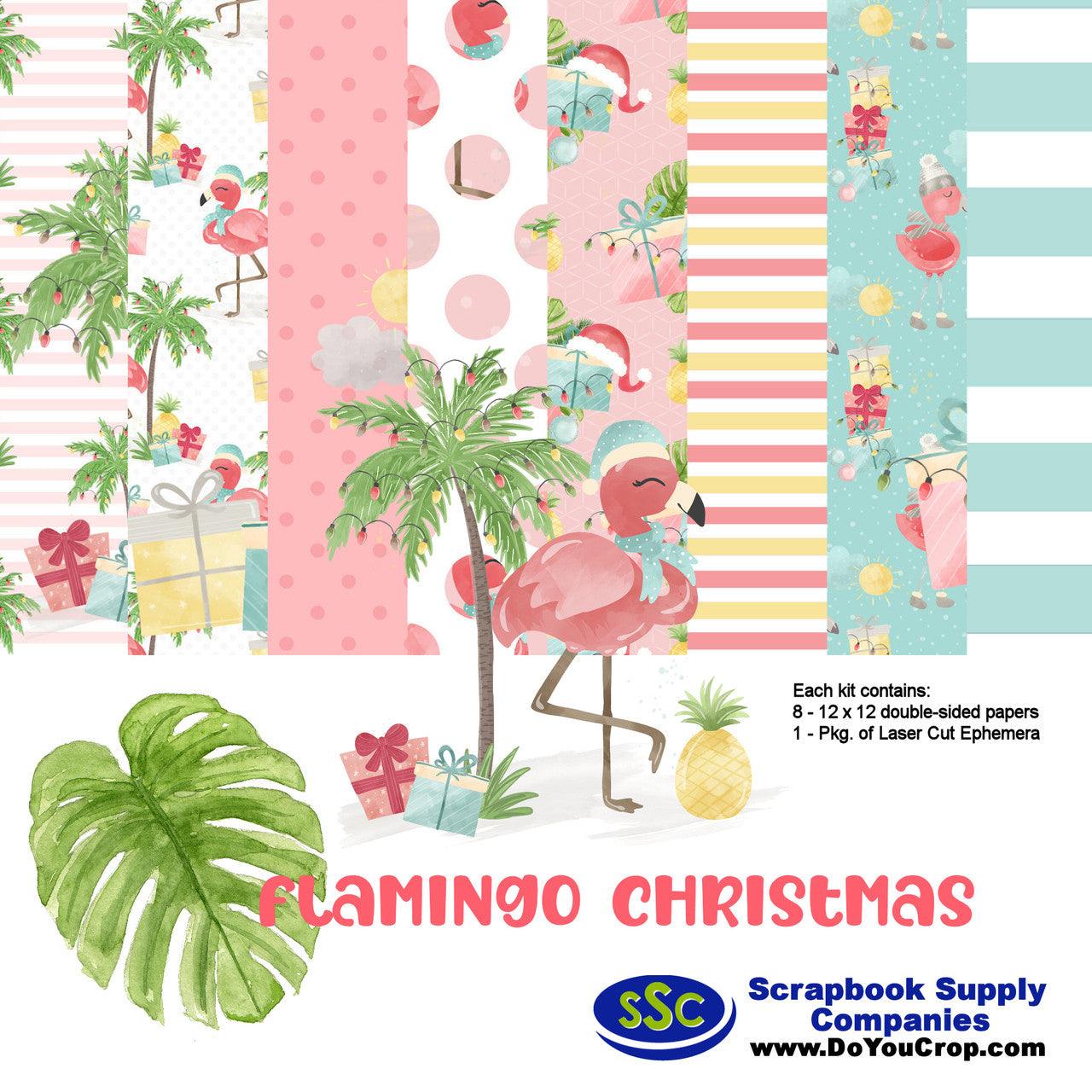 Flamingo Christmas 12 x 12 Scrapbook Paper & Embellishment Kit by SSC Designs