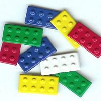 Primary Color Building Block Brads by Eyelet Outlet - Pkg. of 12
