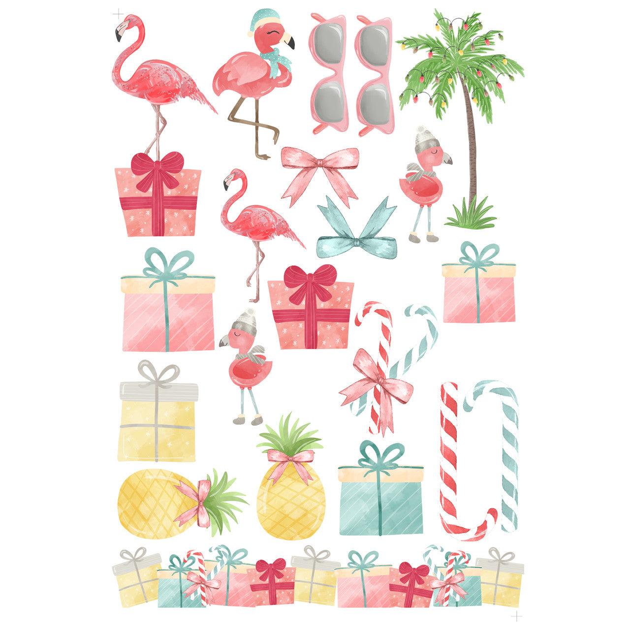 Flamingo Christmas Collection Laser Cut Ephemera Embellishments by SSC Designs - Scrapbook Supply Companies