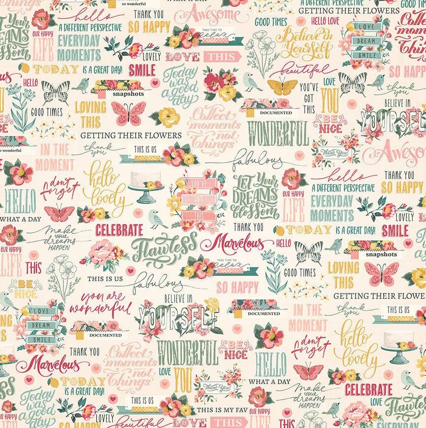 Hello Lovely Collection Wonderful 12 x 12 Double-Sided Scrapbook Paper by Photo Play Paper - Scrapbook Supply Companies