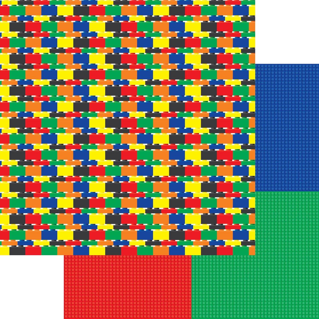 The Building Blocks Collection Quad Blocks 12 x 12 Double-Sided Scrapbook Paper by SSC Designs