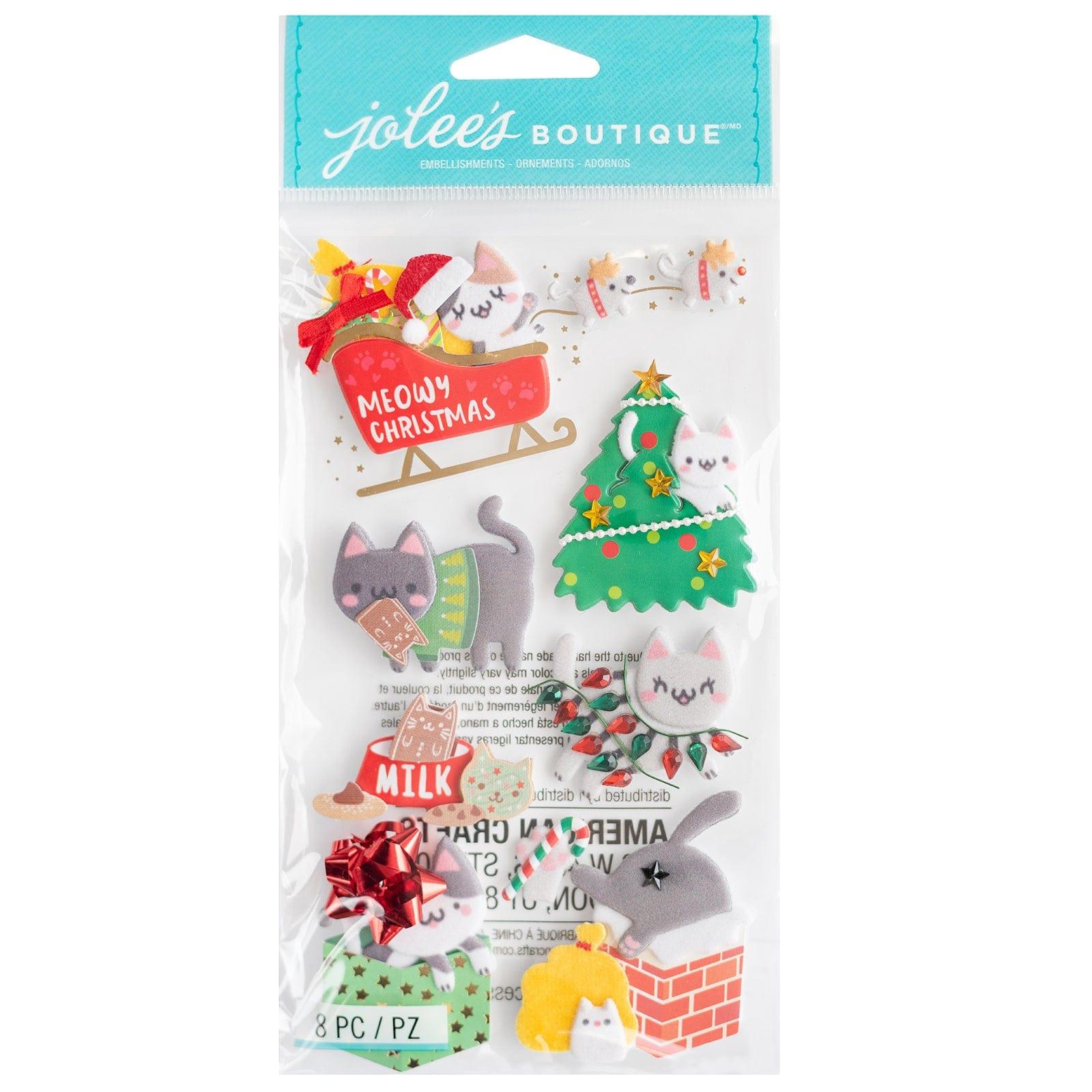 Holiday Collection Meowy Christmas 4 x 7 Scrapbook Embellishment by Jolee's Boutique - Scrapbook Supply Companies