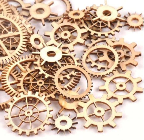 Woodies Collection Assorted Gears Wood Shapes by SSC Designs - Pkg. of 12
