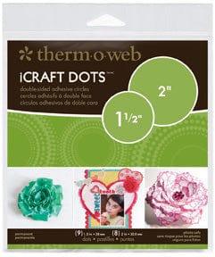 iCraft Permanent Adhesive Craft Dots by Thermoweb (9 -1 1/2" and 8 - 2" dots) - Scrapbook Supply Companies