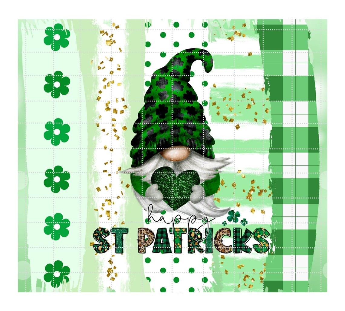 St. Patrick's Day Plaid Gnome With Heart 30 oz. Straight Skinny Tumbler by SSC Designs - Scrapbook Supply Companies