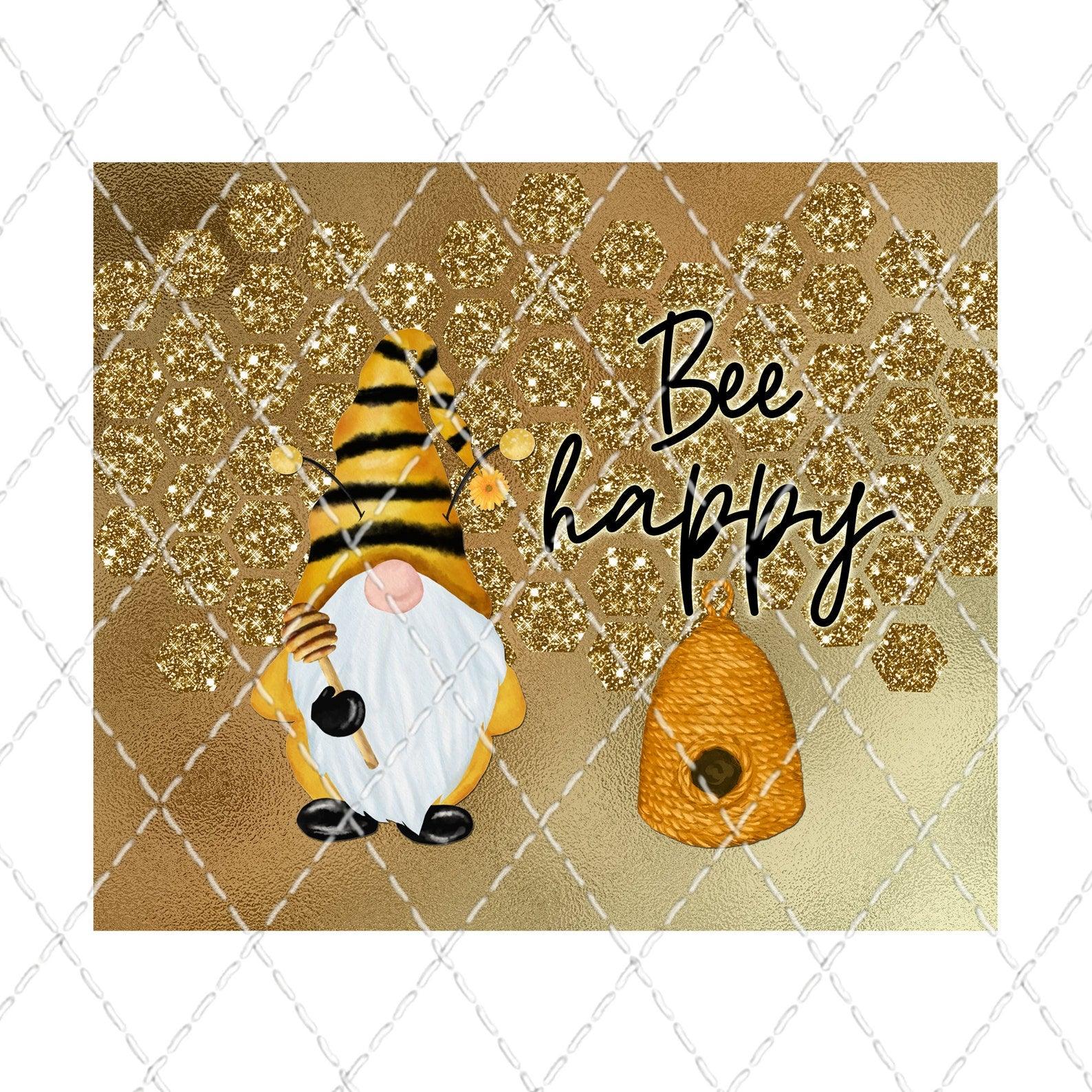 Bee Happy Gnome 30 oz. Straight Skinny Tumbler by SSC Designs - Scrapbook Supply Companies