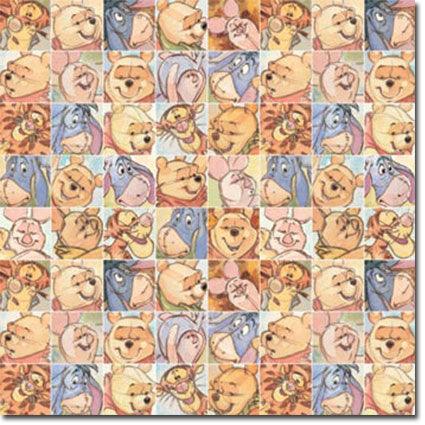 Disney Single-Sided Paper 12 inchx12 inch-Pooh Colorful Squares