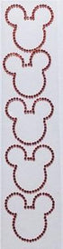 Disneyana Collection Mouse Ears Red Rhinestone Self-Adhesive Scrapbook Bling by Want 2 Scrap - 5 Pieces - Scrapbook Supply Companies