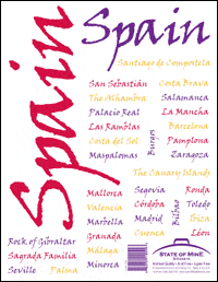 Spain State of Mine Destination Vacation Sticker Sheet - Scrapbook Supply Companies