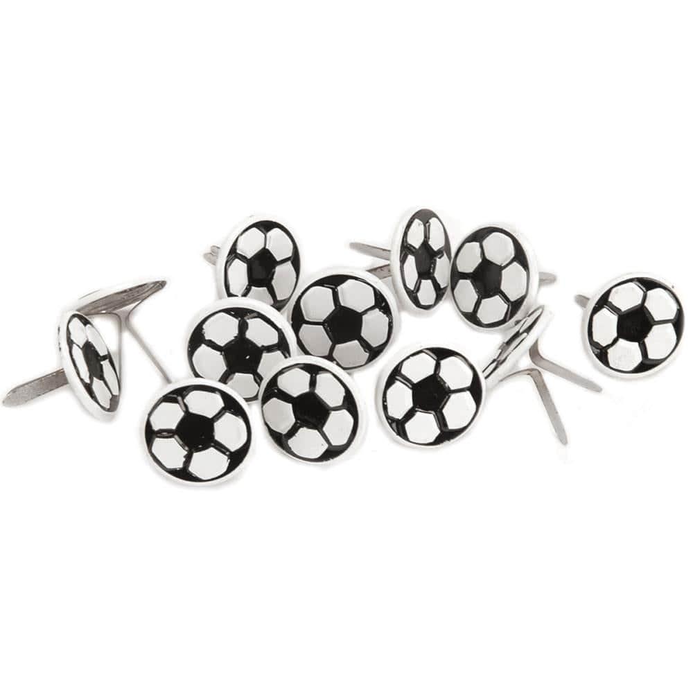 Sports Balls Collection Soccer Ball Scrapbook Brads by Eyelet Outlet - Pkg. of 12