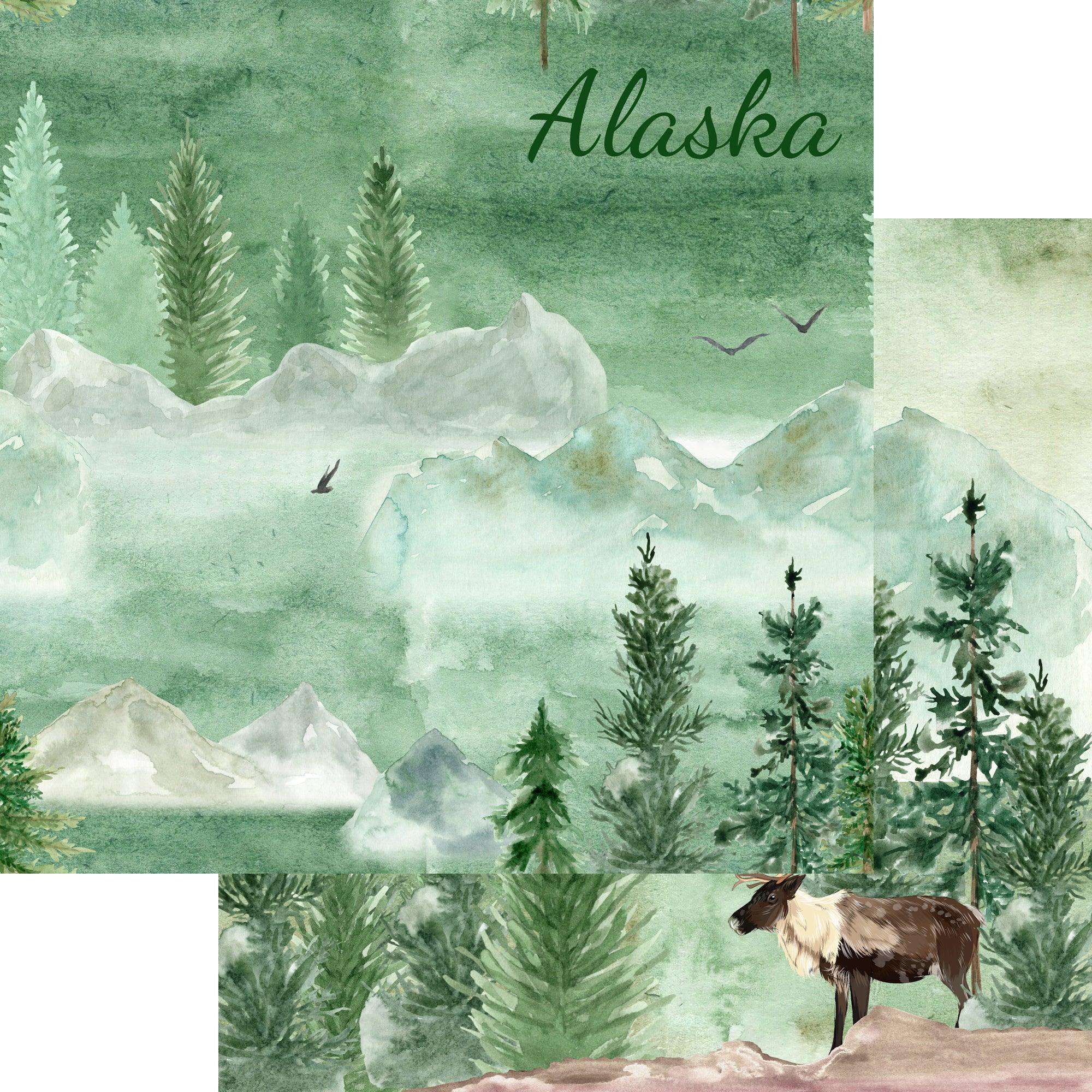Alaskan Adventure Collection Alaska 12 x 12 Double-Sided Scrapbook Paper by SSC Designs - Scrapbook Supply Companies