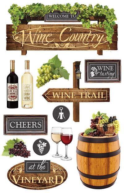 Wine Country Collection Glittered 3D Scrapbook Embellishment by Paper House Productions - Scrapbook Supply Companies