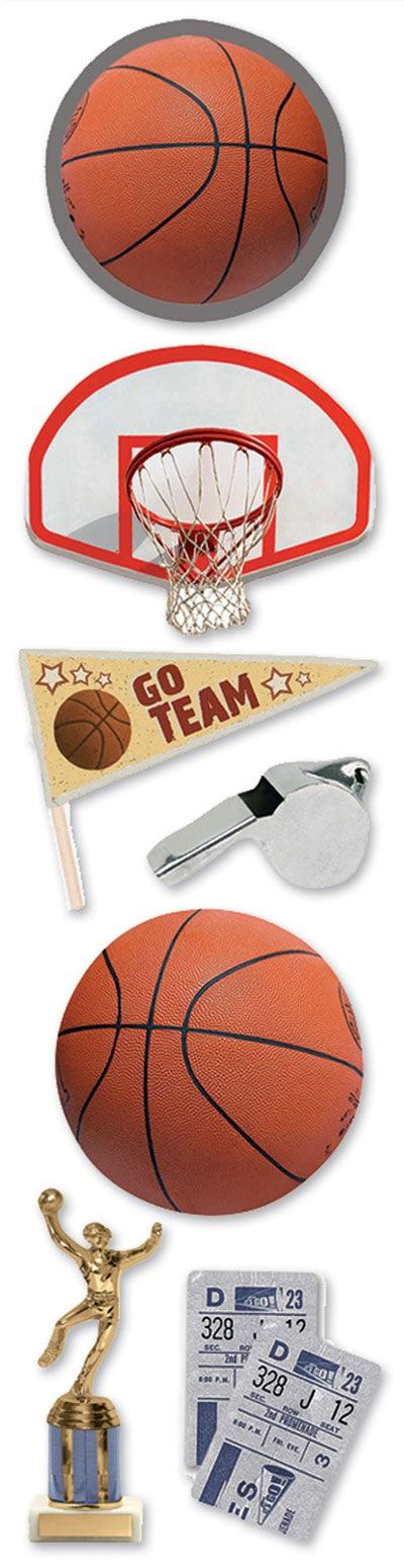 Basketball Collection 2 x 8 Scrapbook Embellishments by Paper House Productions - Scrapbook Supply Companies