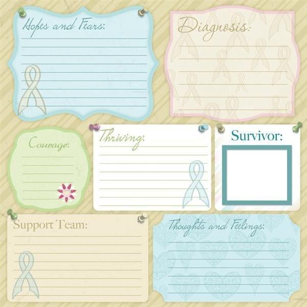 Hope For A Cure Collection Thoughts & Feelings Journaling 12 x 12 Scrapbook Paper by Karen Foster Design - Scrapbook Supply Companies