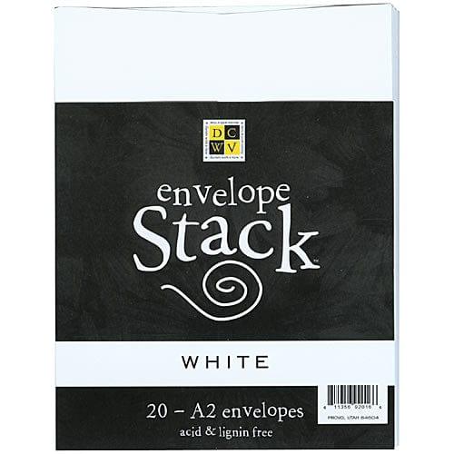 White Linen A2 Envelope Stack by Die cuts With A View - Pkg. of 20 - Scrapbook Supply Companies