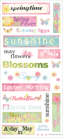 Spring Words Sticker Sheet by Sandylion - Scrapbook Supply Companies