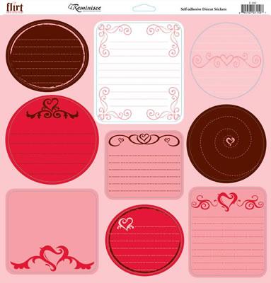 Flirt Collection Journaling 12 x 12 Sticker Sheet by Reminisce - Scrapbook Supply Companies