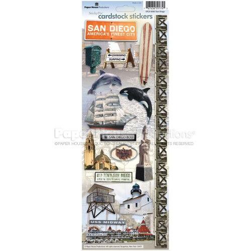 California Collection San Diego 4.5 x 13 Cardstock Sticker Sheet by Paper House Productions