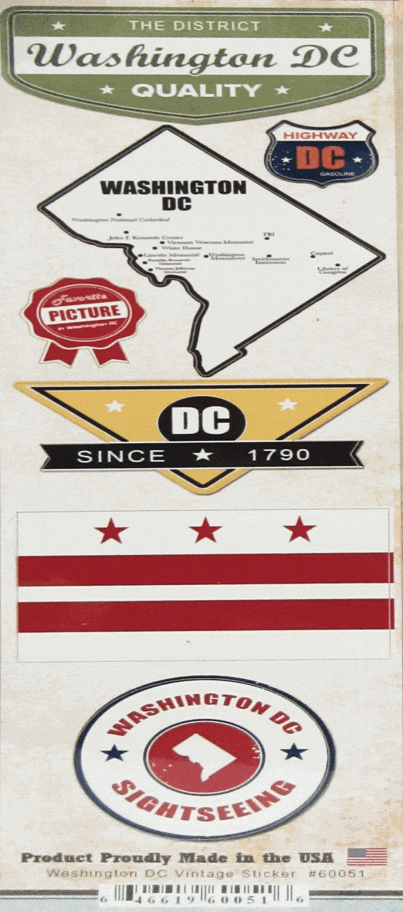 The Vintage Label Collection Washington DC Scrapbook Sticker Sheet by Scrapbook Customs - Scrapbook Supply Companies