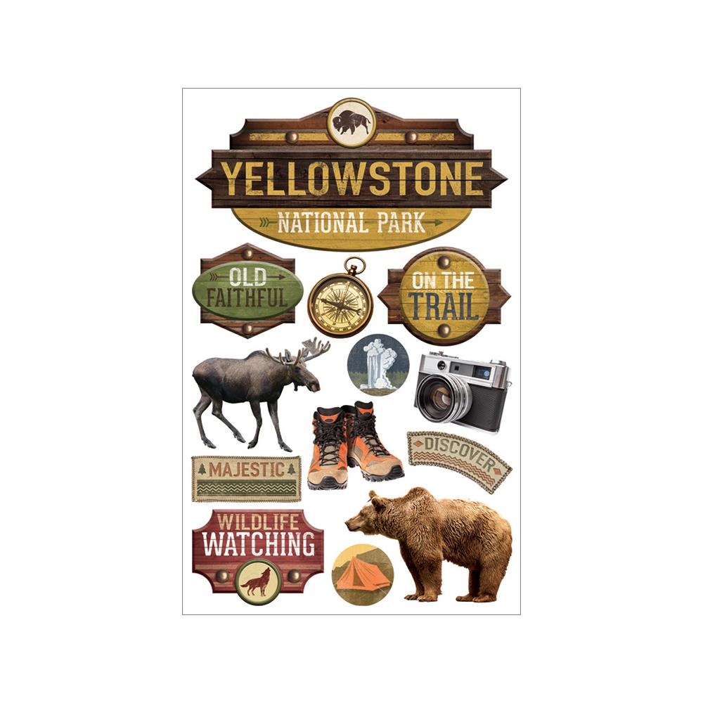 National Park Collection Yellowstone 5 x 7 Glitter 3D Scrapbook Embellishment by Paper House Productions