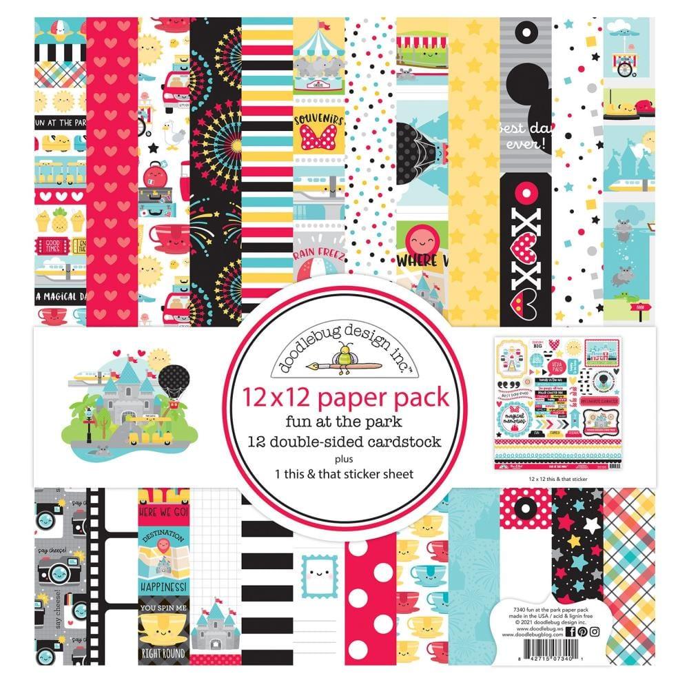 Fun at the Park 12 x 12 Scrapbook Paper Pack and Sticker Sheet by Doodlebug Design