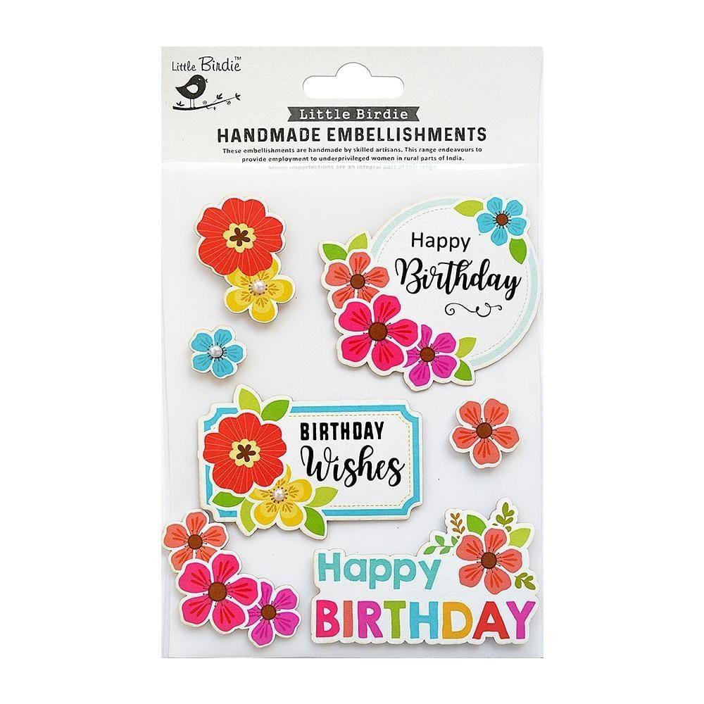 Happy Birthday Collection 3D Scrapbook Embellishments by Little Birdie - Scrapbook Supply Companies