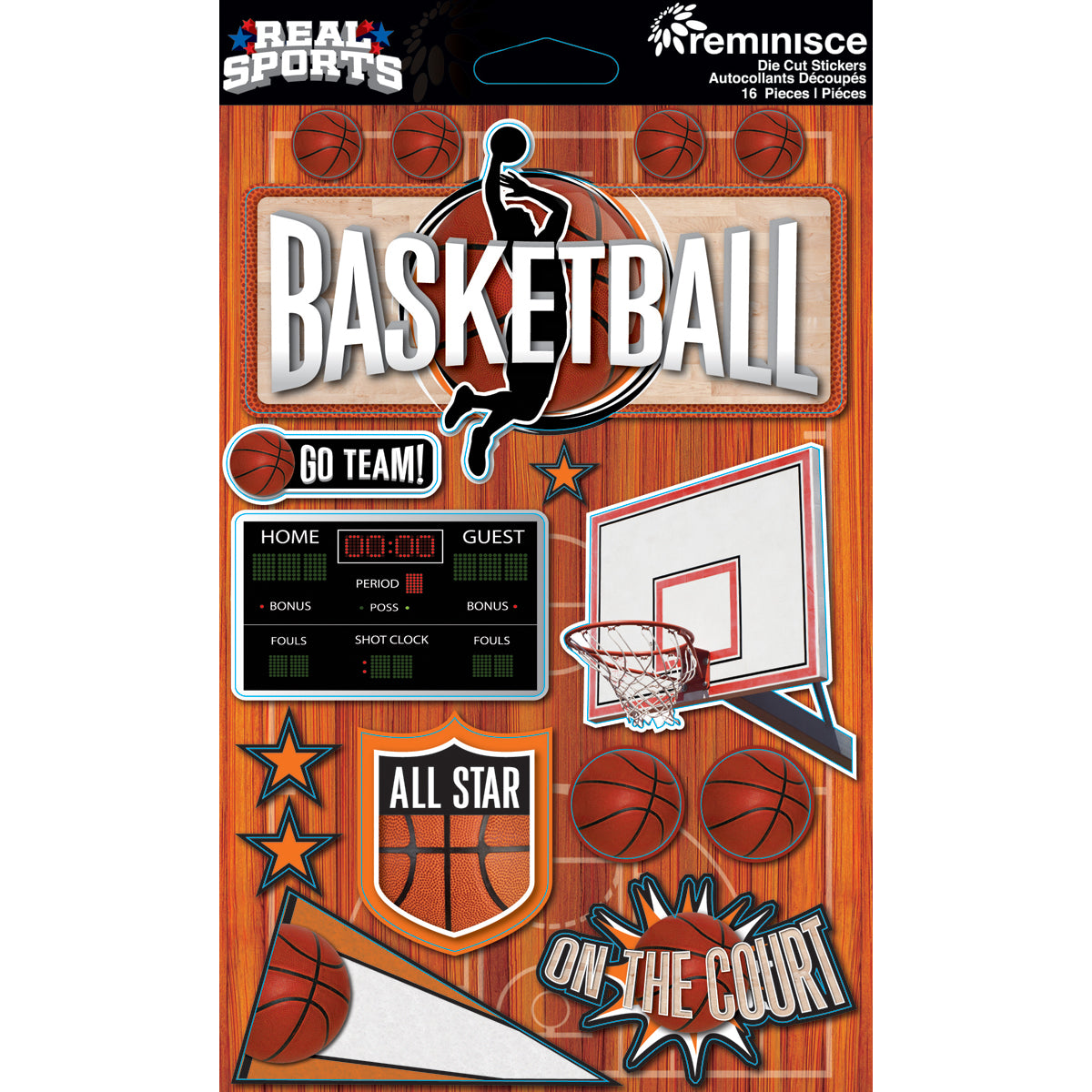 Real Sport Collection Basketball 5 x 6 Scrapbook Embellishment by Reminisce