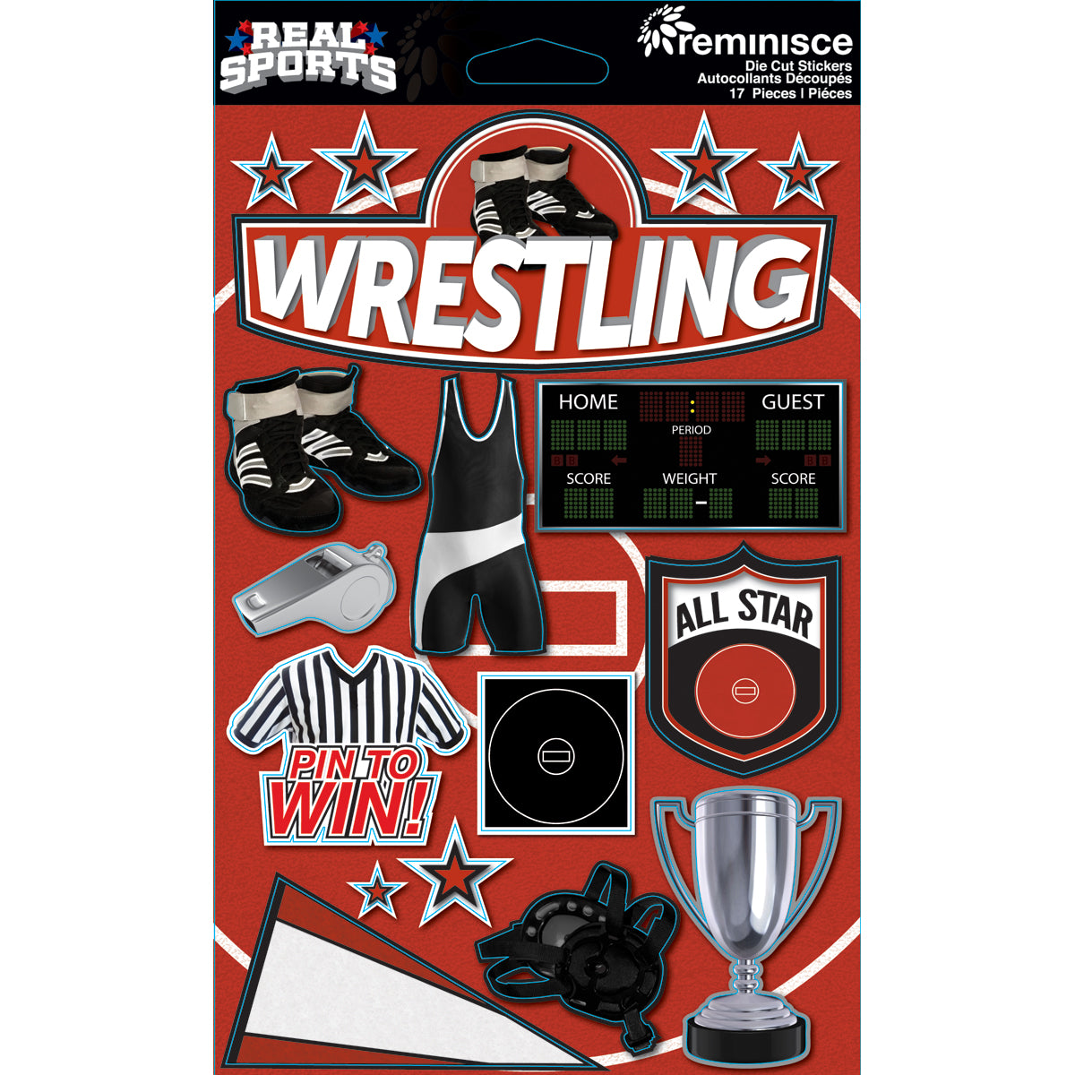 Real Sport Collection Wrestling 5 x 6 Scrapbook Embellishment by Reminisce