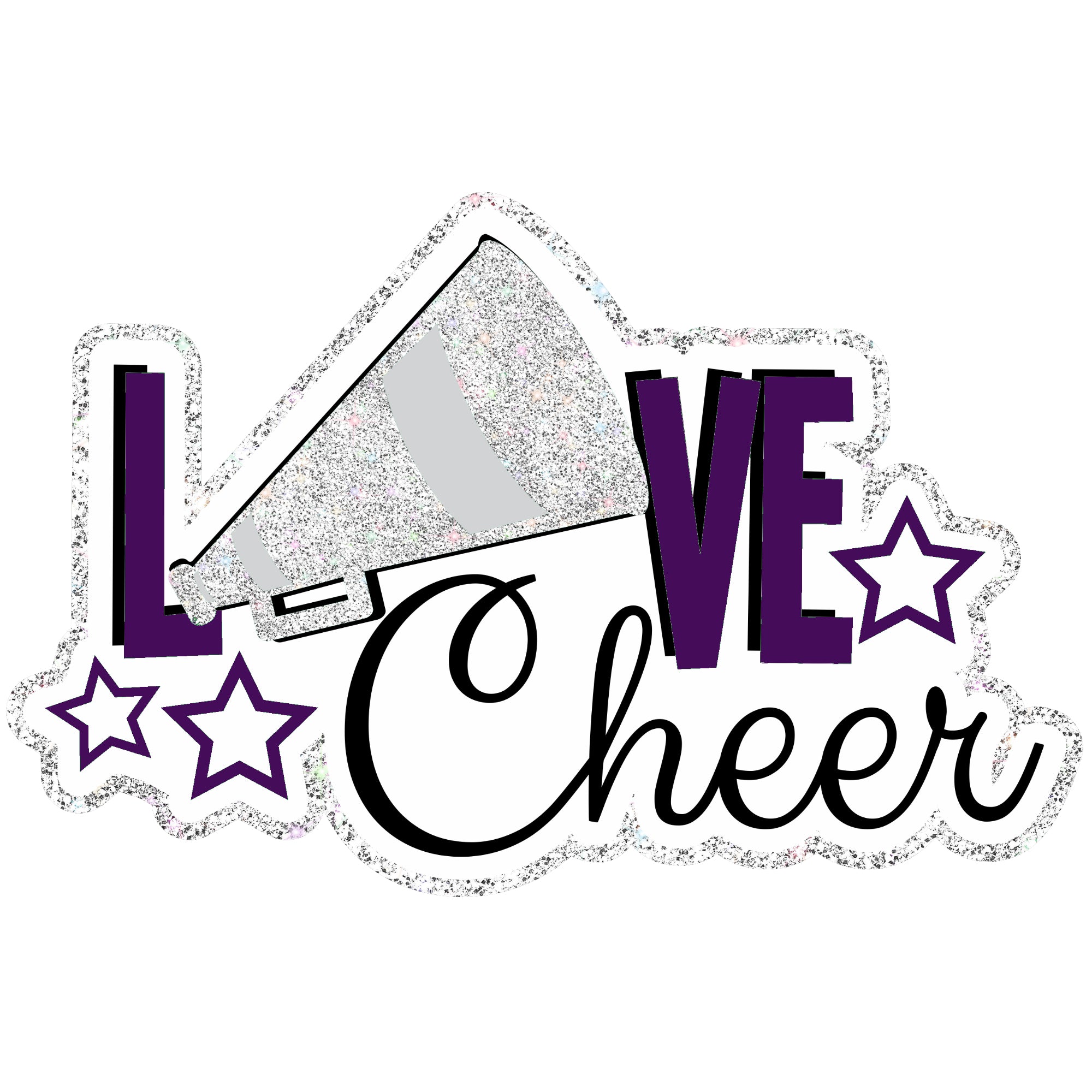 Love Cheer Custom Color Title 6.5 x 4.5 Fully-Assembled Laser Cut Scrapbook Embellishment by SSC Laser Designs