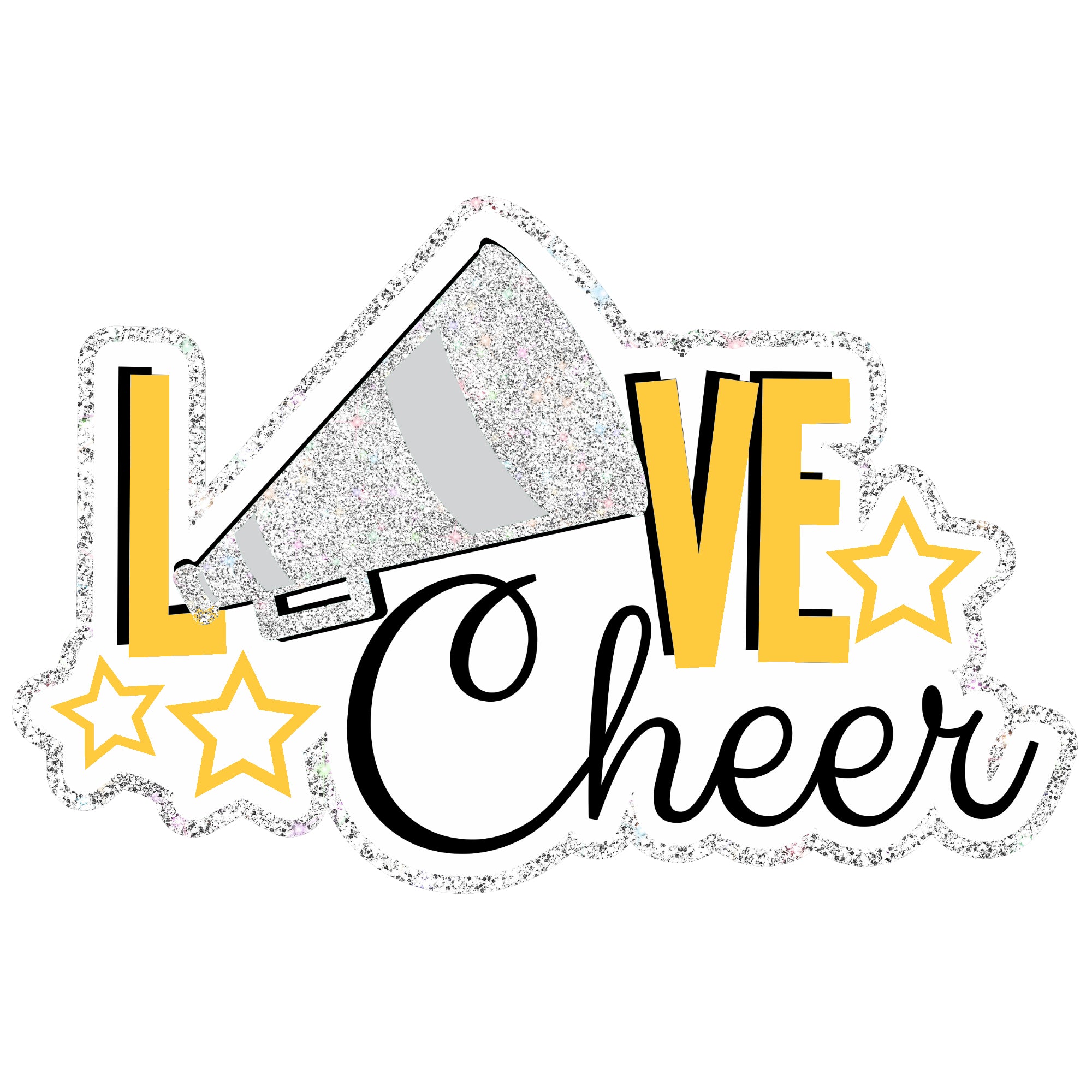 Love Cheer Custom Color Title 6.5 x 4.5 Fully-Assembled Laser Cut Scrapbook Embellishment by SSC Laser Designs