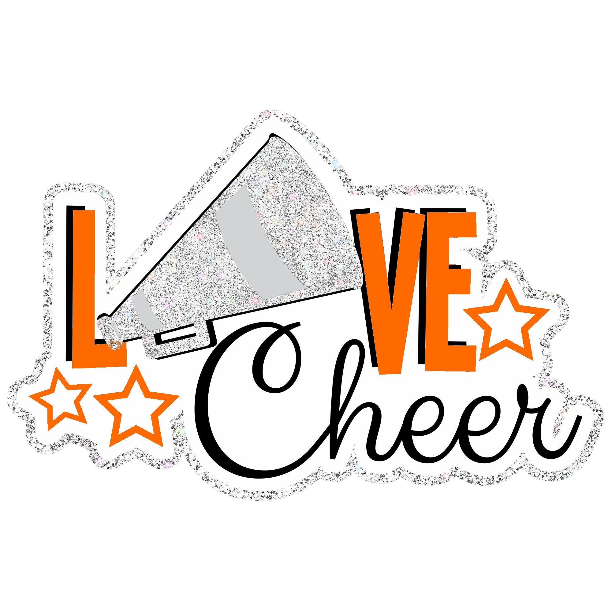Love Cheer Custom Color Title 6.5 x 4.5 Fully-Assembled Laser Cut Scrapbook Embellishment by SSC Laser Designs