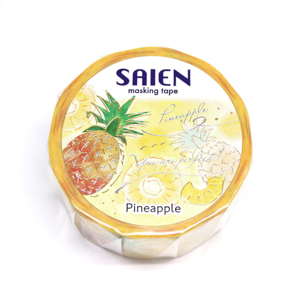 Aloha, Hawaii Collection Pineapples Gold Foil Decorative Washi Tape - 20mm x 5m