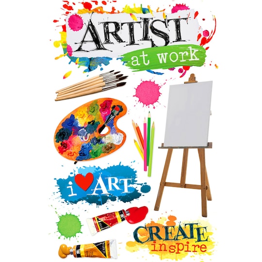 Artist At Work 5 x 7 Glitter & Foil 3D Scrapbook Embellishment by Paper House Productions
