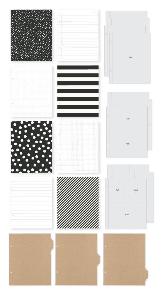 SN@P! 6 x 8 Designer 2-Ring Binder by Simple Stories - Black Kraft